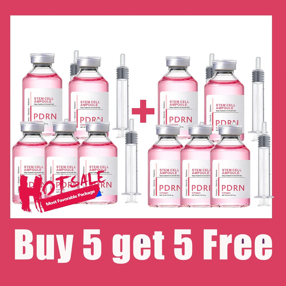 Stem Cell Ampoule Essence, Pink PDRN Ampoule Deep Repair Renew Skin Brighten Tone Strengthen Barrier firming Facial Essence