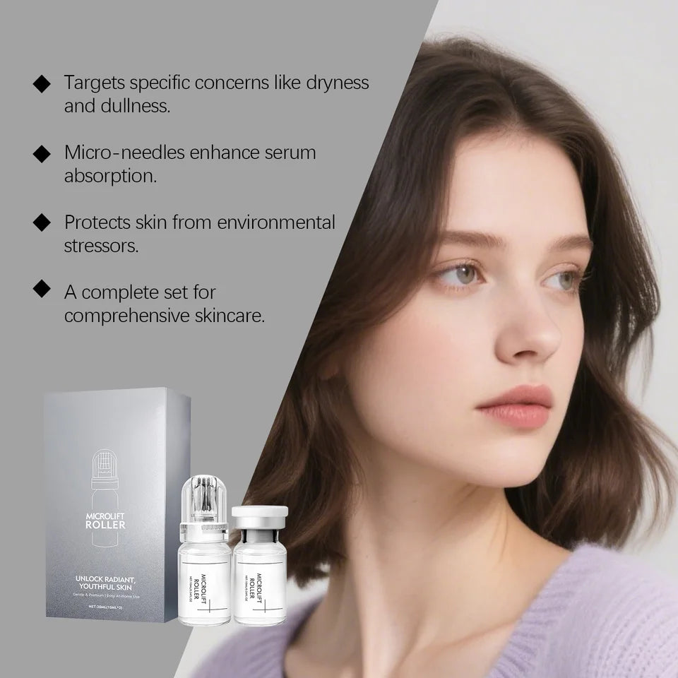 0.25mm Microneedle Hyaluronic Acid Essence Moisturizing Hydrating Brightening Tone Soothing Repairing Facial Skincare Essence