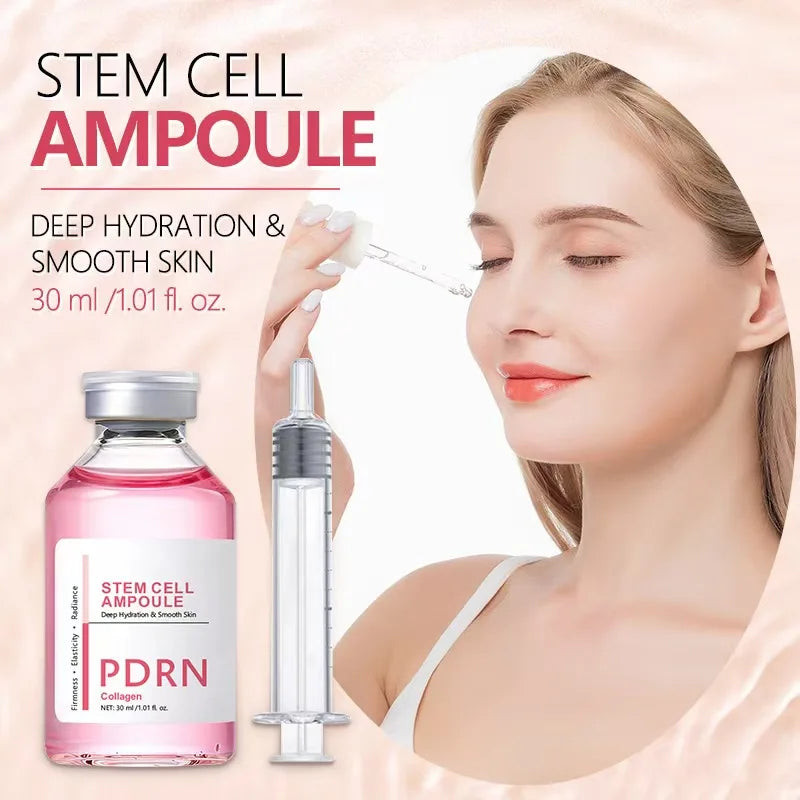 Stem Cell Ampoule Essence, Pink PDRN Ampoule Deep Repair Renew Skin Brighten Tone Strengthen Barrier firming Facial Essence