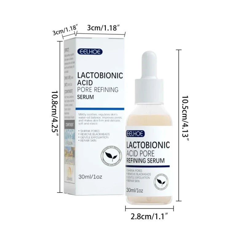 30ml Lactobionic Acid Pore Shrink Face Serum Hyaluronic Acid Moisturizer Nourish Pores Repair Essence Firming Korean Skincare