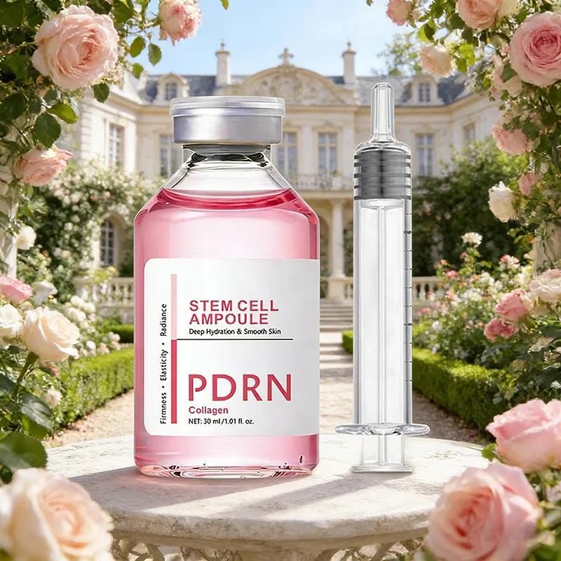 Stem Cell Ampoule Essence, Pink PDRN Ampoule Deep Repair Renew Skin Brighten Tone Strengthen Barrier firming Facial Essence