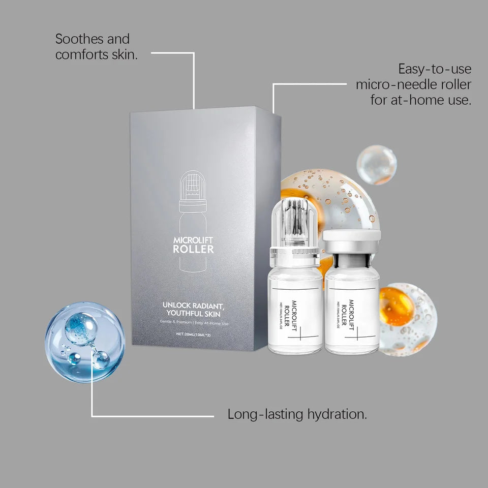 0.25mm Microneedle Hyaluronic Acid Essence Moisturizing Hydrating Brightening Tone Soothing Repairing Facial Skincare Essence