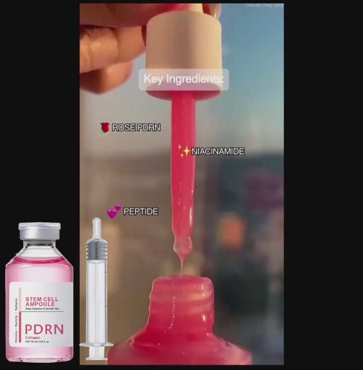 Stem Cell Ampoule Essence, Pink PDRN Ampoule Deep Repair Renew Skin Brighten Tone Strengthen Barrier firming Facial Essence